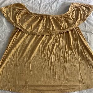 Light Yellow off the Shoulder Top